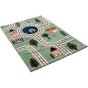 JumpOff Jo – سجادة لعب سيارات الأطفال ثلاثية الأبعاد ناعمة ومزخرفة مقاس 39 بوصة × 59 بوصة – سجادة تفاعلية لغرفة النوم والحضانة وغرفة اللعب – سجادة سيارة مثالية وسجادة لعب للأطفال للعب المفتوح in Kuwait