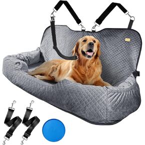 Dog Car Seat for Large/Medium Dog Pet Under 55 lbs or 2 Small Dogs Detachable Washable Travel Bed Fits Cars Trucks SUV