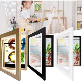 إطار عمل فني قابل للتغيير للأطفال الطبيعي من UFrame، فتحة أمامية، عرض صور، إطارات فنية للأطفال، فن معلق، إطار صورة عمل فني للأطفال