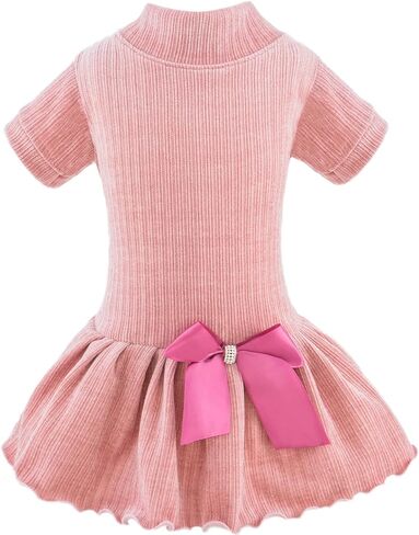 فستان لطيف للكلاب، تنورة توتو مع ربطة عنق جميلة للفتيات الصغيرات المتوسطة والكلاب في أعياد الميلاد وحفلات الزفاف وحفلات أعياد الميلاد (أرجواني، XS) in Kuwait