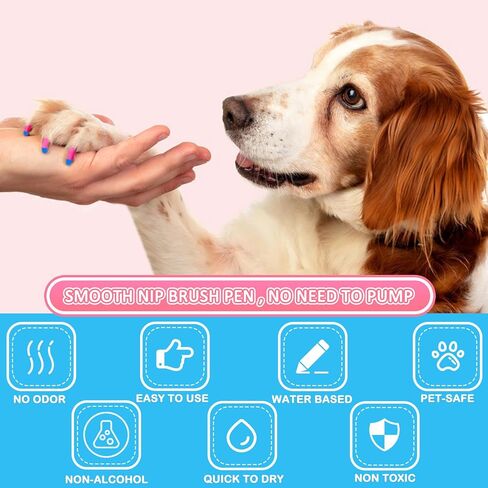 Jim&Gloria 6 NEON Colors Dog Nail Polish Pen Set, Dark or Light Nails Quick Dry Ideal Gifts for Girl Dog Accessories, Costume, Birthday Supplies, Pet Grooming Kit Big or Small Doggie in Kuwait