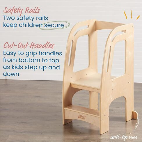 ECR4Kids Chef's Helper Kitchen Tower, Step Stool, White Wash in Saudi Arabia