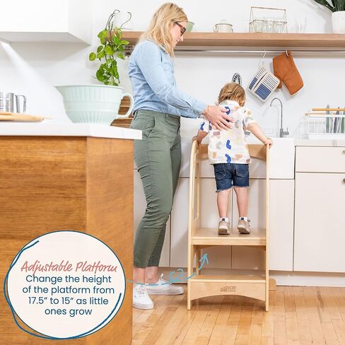 ECR4Kids Chef's Helper Kitchen Tower, Step Stool, White Wash in Saudi Arabia