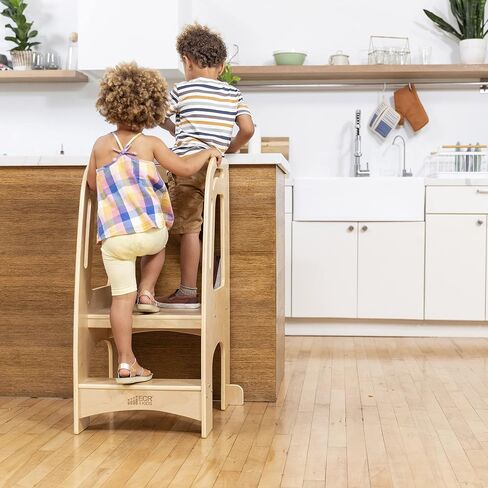 ECR4Kids Chef's Helper Kitchen Tower, Step Stool, White Wash in Saudi Arabia