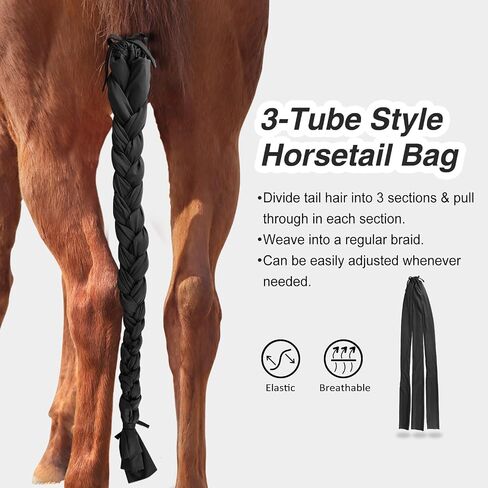Harrison Howard 3 Tube Horse Tail Bag for Horses Braid-in Tail Bag in Saudi Arabia