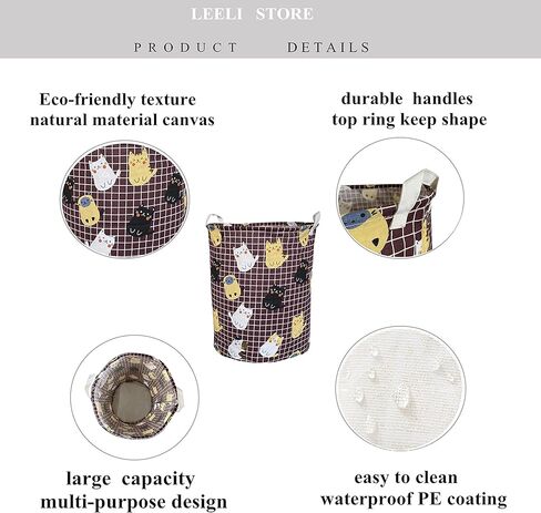 سلة غسيل من LEELI بمقابض سلة غسيل قماشية قابلة للطي، سلة تخزين مقاومة للماء منظم منزلي لغرف الأطفال، والملابس، والألعاب، وسلة أطفال 19.7×15.7 (خادمة البحر) in Kuwait
