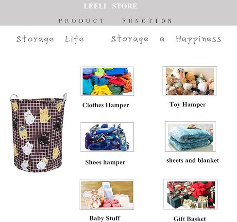 سلة غسيل من LEELI بمقابض سلة غسيل قماشية قابلة للطي، سلة تخزين مقاومة للماء منظم منزلي لغرف الأطفال، والملابس، والألعاب، وسلة أطفال 19.7×15.7 (خادمة البحر) in Kuwait