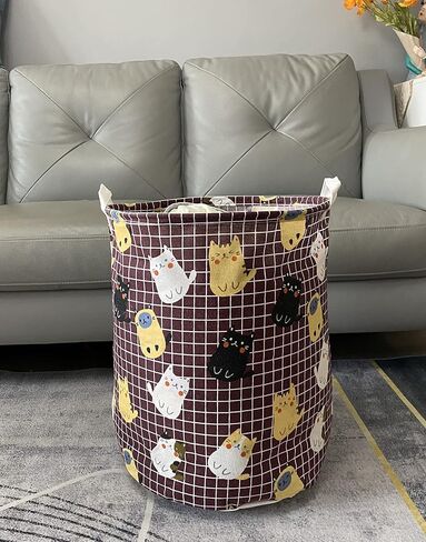 سلة غسيل من LEELI بمقابض سلة غسيل قماشية قابلة للطي، سلة تخزين مقاومة للماء منظم منزلي لغرف الأطفال، والملابس، والألعاب، وسلة أطفال 19.7×15.7 (خادمة البحر) in Kuwait