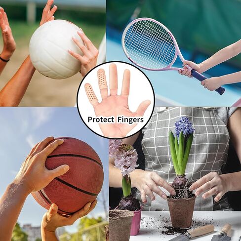 Damanse Gel Finger Cots,Include 14 PCS Finger Protectors Support and 10 PCS Finger Gloves with Air Holes,Different Sizes Silicone Fingertips Covers Great for Hands Cracking, Eczema Skin and More. in Kuwait