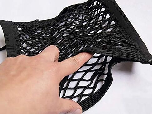 Kaungka Universal 2 Layer Car Seat Net Storage Mesh Organizer Stretchy Fine Cargo Net Hook Pouch Holder for Purse Bag Phone Pets Dogs Children Kids Disturb Stopper Sailing Portable Pocket in Kuwait