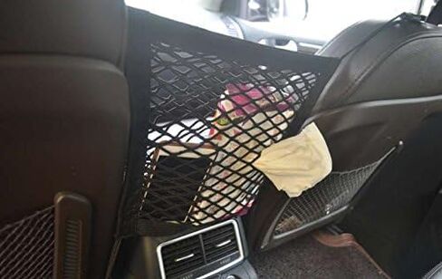 Kaungka Universal 2 Layer Car Seat Net Storage Mesh Organizer Stretchy Fine Cargo Net Hook Pouch Holder for Purse Bag Phone Pets Dogs Children Kids Disturb Stopper Sailing Portable Pocket in Kuwait