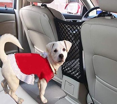 Kaungka Universal 2 Layer Car Seat Net Storage Mesh Organizer Stretchy Fine Cargo Net Hook Pouch Holder for Purse Bag Phone Pets Dogs Children Kids Disturb Stopper Sailing Portable Pocket in Kuwait