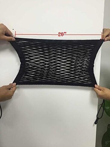 Kaungka Universal 2 Layer Car Seat Net Storage Mesh Organizer Stretchy Fine Cargo Net Hook Pouch Holder for Purse Bag Phone Pets Dogs Children Kids Disturb Stopper Sailing Portable Pocket in Kuwait