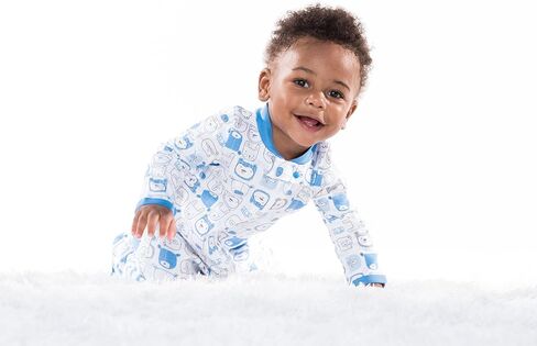 Lamaze Organic Baby Baby Boys' Sleep N Play, Footed Sleepwear, 2 Pack, Blue Bears and Stripes, Preemie in Saudi Arabia
