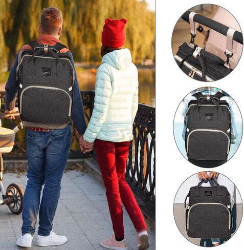 Baby Diaper Bag Backpack with Changing Station | Baby Registry Search Shower Gifts, Baby Bags for Boy Girl, New Mom Gifts for Women, Large Capacity, USB Port, Green in Saudi Arabia