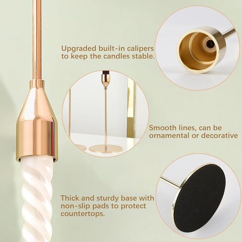 حوامل شموع ذهبية للشموع المدببة مجموعة من 6 حوامل شموع مدببة للقطعة المركزية للطاولة، حامل شمعدان معدني طويل للديكور المنزلي وحفلات الزفاف والعشاء والحفلات والذكرى السنوية in Kuwait