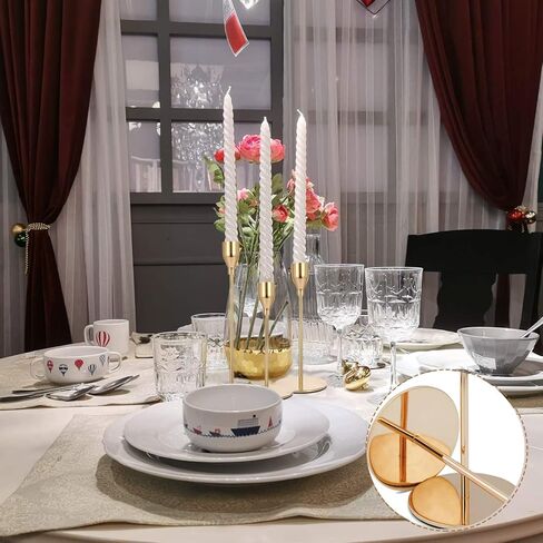 حوامل شموع ذهبية للشموع المدببة مجموعة من 6 حوامل شموع مدببة للقطعة المركزية للطاولة، حامل شمعدان معدني طويل للديكور المنزلي وحفلات الزفاف والعشاء والحفلات والذكرى السنوية in Kuwait