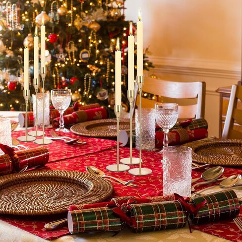 حوامل شموع ذهبية للشموع المدببة مجموعة من 6 حوامل شموع مدببة للقطعة المركزية للطاولة، حامل شمعدان معدني طويل للديكور المنزلي وحفلات الزفاف والعشاء والحفلات والذكرى السنوية in Kuwait