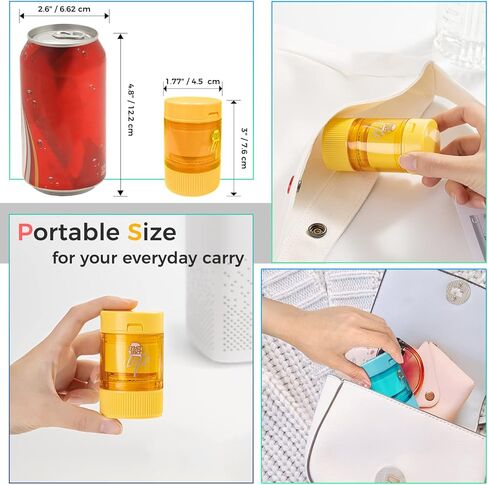 قطاعة حبوب منع الحمل المحمولة ومطحنة إينوك كسارة تقسيم الأقراص وحجيرات التخزين مع كوب للشرب، وتقسيم وسحق الحبوب والأقراص والفيتامينات والأدوية | لتلبية الاحتياجات الطبية للأطفال وكبار السن (أصفر) in Kuwait