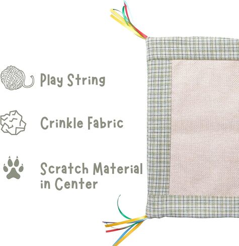 PURRFECT POUCH Cat Scratch Play Mat with Strings, Crinkle Material Cat Scratch Pad Satisfies Kitty's Natural Urge to Scratch and Play in Kuwait