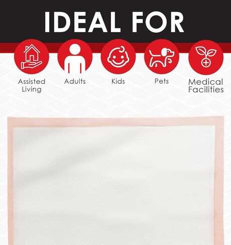 Wave - Ultra Heavy Absorbency Underpads, 24" x 30" Quilted Fluff and Polymer Disposable Underpad, 50 Per Case, Great Protection as Bed Pads and Pee Pads, Made in The USA in Kuwait