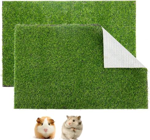 قطعتان من وسادات تبول خنزير غينيا من العشب الاصطناعي من أولوك - 15.7 × 23.6 بوصة، سجادة عشبية وهمية للتدريب على المرحاض، استبدال العشب الاصطناعي للجرو والأرانب والهامستر والأرانب والجربوع والحيوانات الصغيرة الأخرى in Kuwait