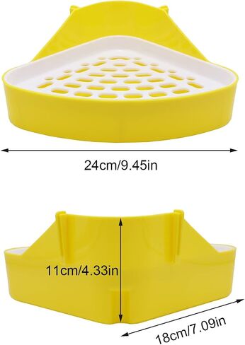 Litewoo Rabbit Litter Box Toilet Bunny Corner Litter Pan Pet Toilet Potty for Guinea Pigs Hamster Chinchilla Ferret Rabbit Small Animal (Yellow) in Kuwait