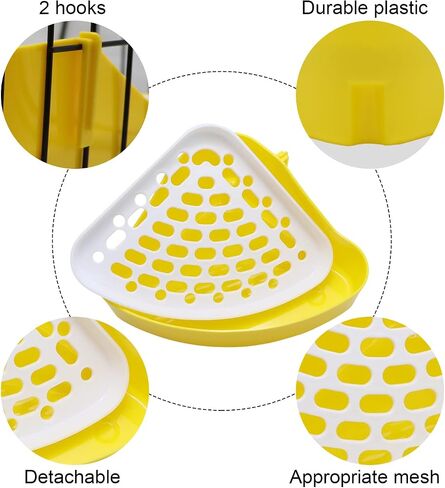 Litewoo Rabbit Litter Box Toilet Bunny Corner Litter Pan Pet Toilet Potty for Guinea Pigs Hamster Chinchilla Ferret Rabbit Small Animal (Yellow) in Kuwait