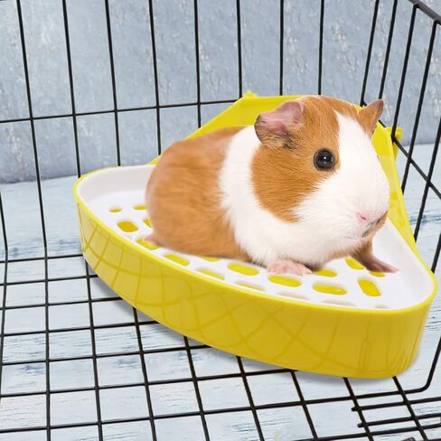 Litewoo Rabbit Litter Box Toilet Bunny Corner Litter Pan Pet Toilet Potty for Guinea Pigs Hamster Chinchilla Ferret Rabbit Small Animal (Yellow) in Kuwait