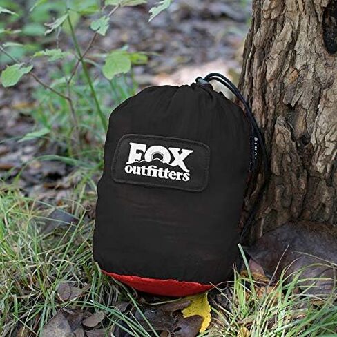 أرجوحة تخييم مزدوجة من Fox Outfitters Neolite - أرجوحة مظلات نايلون محمولة خفيفة الوزن لحقائب الظهر والسفر والشاطئ والفناء. تتضمن أشرطة الأرجوحة وحلقات تسلق الفولاذ (كاكي/أخضر زيتوني) in Kuwait