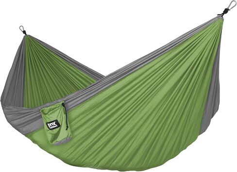 أرجوحة تخييم مزدوجة من Fox Outfitters Neolite - أرجوحة مظلات نايلون محمولة خفيفة الوزن لحقائب الظهر والسفر والشاطئ والفناء. تتضمن أشرطة الأرجوحة وحلقات تسلق الفولاذ (كاكي/أخضر زيتوني) in Kuwait
