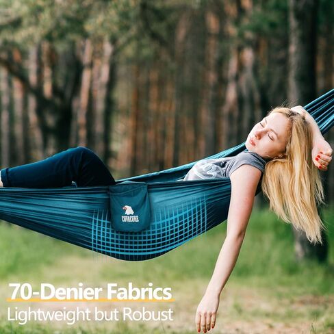 Covacure Camping Hammock - Lightweight Portable Hammocks with 2 Tree Straps, Outdoor Hammock for Indoor, Hiking, Camping, Backpacking, Travel, Garden, Beach in Kuwait