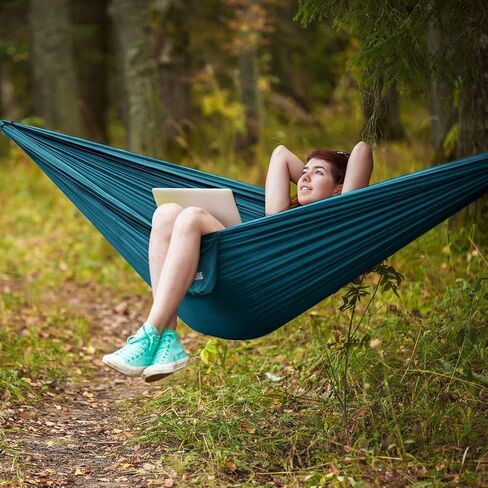 Covacure Camping Hammock - Lightweight Portable Hammocks with 2 Tree Straps, Outdoor Hammock for Indoor, Hiking, Camping, Backpacking, Travel, Garden, Beach in Kuwait
