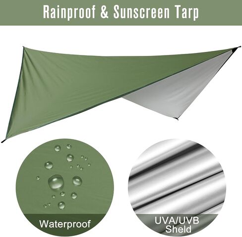 G4Free Large Camping Hammock with Mosquito Net and Rain Fly- 2 Person Portable Hammock with Bug Net and Tent Tarp, Hammock Tent for Outdoor Hiking Camping Backpacking Travel in Saudi Arabia