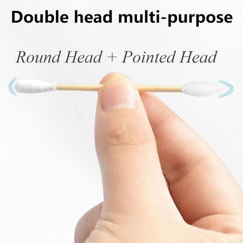 Double Precision Tips 800 Pieces Cotton Swabs with Paper Stick, Double Pointed Shape Tips for Makeup, 4 Packs, 200 Pieces 1 Pack in Kuwait