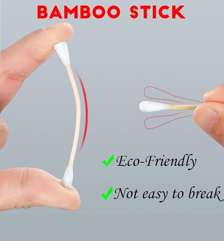 Double Precision Tips 800 Pieces Cotton Swabs with Paper Stick, Double Pointed Shape Tips for Makeup, 4 Packs, 200 Pieces 1 Pack in Kuwait