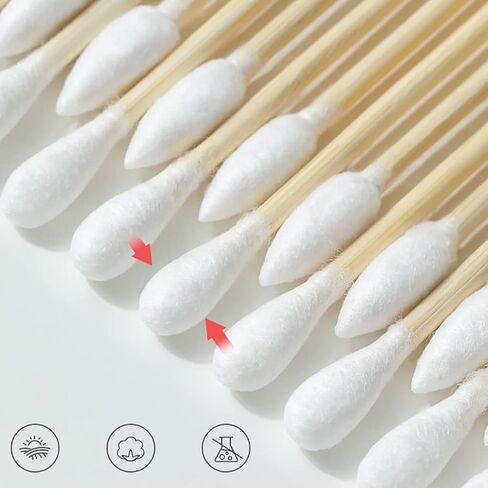 Double Precision Tips 800 Pieces Cotton Swabs with Paper Stick, Double Pointed Shape Tips for Makeup, 4 Packs, 200 Pieces 1 Pack in Kuwait