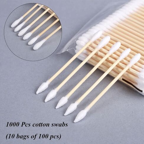 Double Precision Tips 800 Pieces Cotton Swabs with Paper Stick, Double Pointed Shape Tips for Makeup, 4 Packs, 200 Pieces 1 Pack in Kuwait
