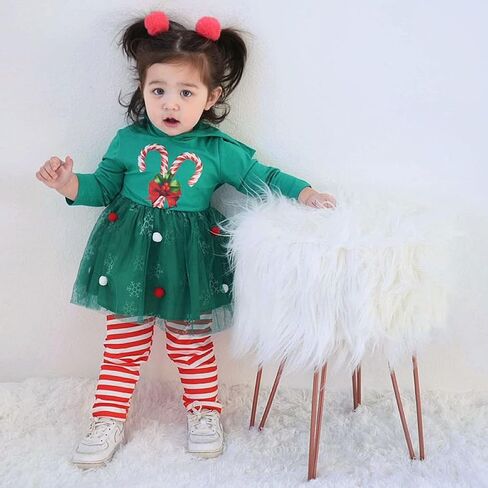 HINTINA Toddler Baby Girls Christmas Outfits Santa Claus Clothes Set in Saudi Arabia