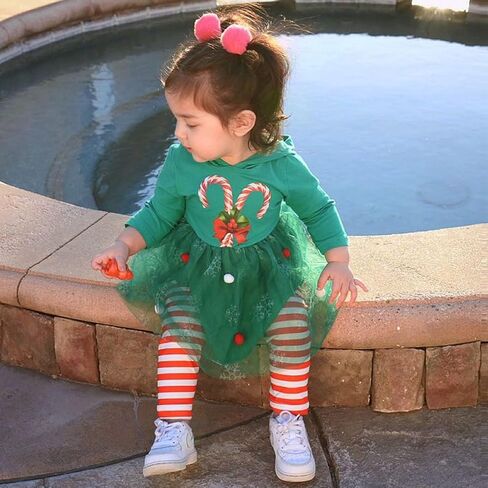 HINTINA Toddler Baby Girls Christmas Outfits Santa Claus Clothes Set in Saudi Arabia