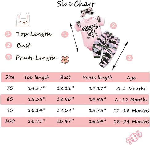 Kislio Newborn Baby Camouflage Outfit Daddys Girl Ruffle Romper Camo Pants Headband Set in Kuwait