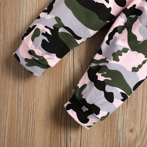 Kislio Newborn Baby Camouflage Outfit Daddys Girl Ruffle Romper Camo Pants Headband Set in Kuwait