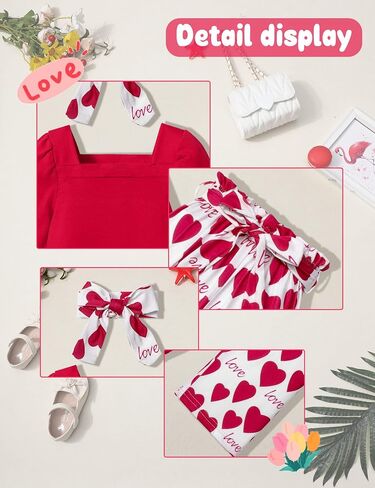 Girl Clothes, Toddler Girl Clothes Square Neck Puff Long Sleeve Top Striped Pants Headband 3Pcs Fall Clothes Set in Saudi Arabia
