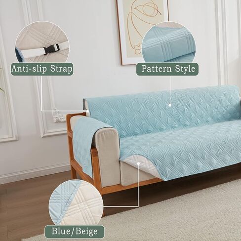 Qubjus Recliner Chair Cover Revesible Couch Cover Washable Sofa Slipcover with Pockets and Elastic Straps Furniture Protector for Dogs Pets Kids(Orange, Recliner) in Kuwait