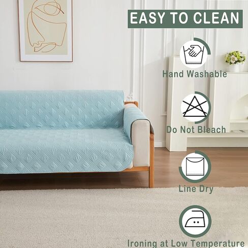 Qubjus Recliner Chair Cover Revesible Couch Cover Washable Sofa Slipcover with Pockets and Elastic Straps Furniture Protector for Dogs Pets Kids(Orange, Recliner) in Kuwait