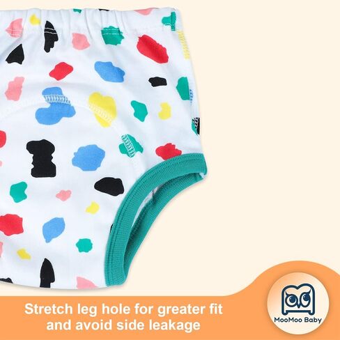 ملابس داخلية للتدريب على الأطفال الصغار من MooMoo، عبوتين من سراويل تدريب النونية الماصة للأولاد والبنات - قطن 2T-6T in Kuwait