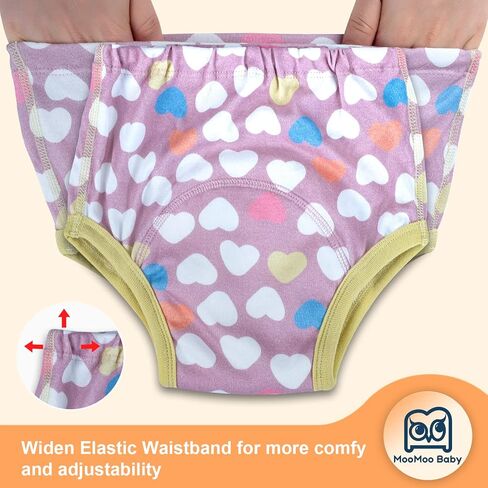 ملابس داخلية للتدريب على الأطفال الصغار من MooMoo، عبوتين من سراويل تدريب النونية الماصة للأولاد والبنات - قطن 2T-6T in Kuwait