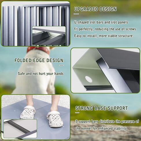 JOHUNT 33 × 33 × 34 بوصة بيت الكلب، بيت كلب كبير متين داخلي وخارجي، مأوى جرو مقاوم للطقس والماء، بيت كلب سهل التجميع للكلاب المتوسطة والكبيرة in Kuwait