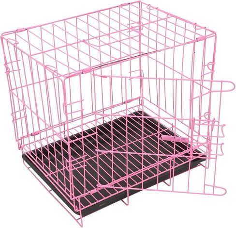 Hemobllo Folding Dog Crate, Metal Wire Dog Kennel with Toilet for Small and Medium Dog Cat Rabbit Indoor Ourdoor (Blue) in Saudi Arabia