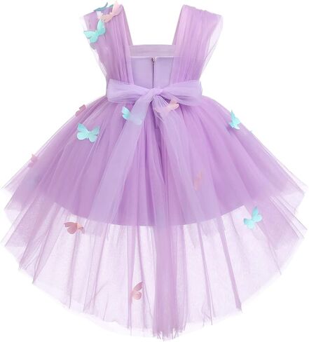 Baby Girl Butterfly Dress Toddler Sleeveless Butterfly Tulle Dresses Birthday Pageant Wedding Party High Low Dresses in Saudi Arabia